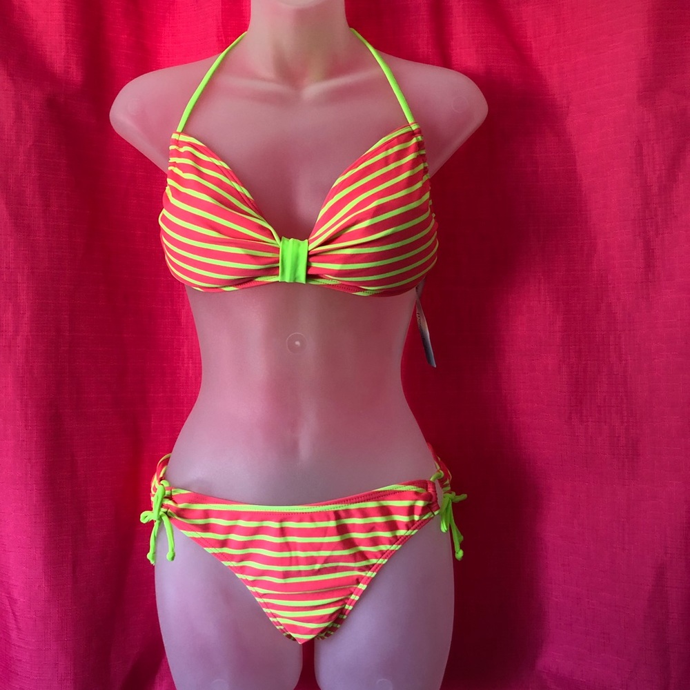 💕Pink and green bikini size XL new with tags